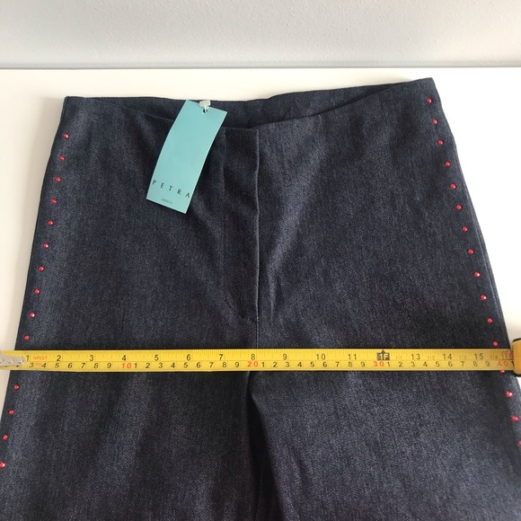 Petra Denim Dark Blue Capri Jeans with Ruby Red Studs 90’s Y2K - Picture 16 of 16